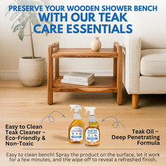 Elegant 24″ Waterproof Teak Wood Shower Bench for Safety and Storage