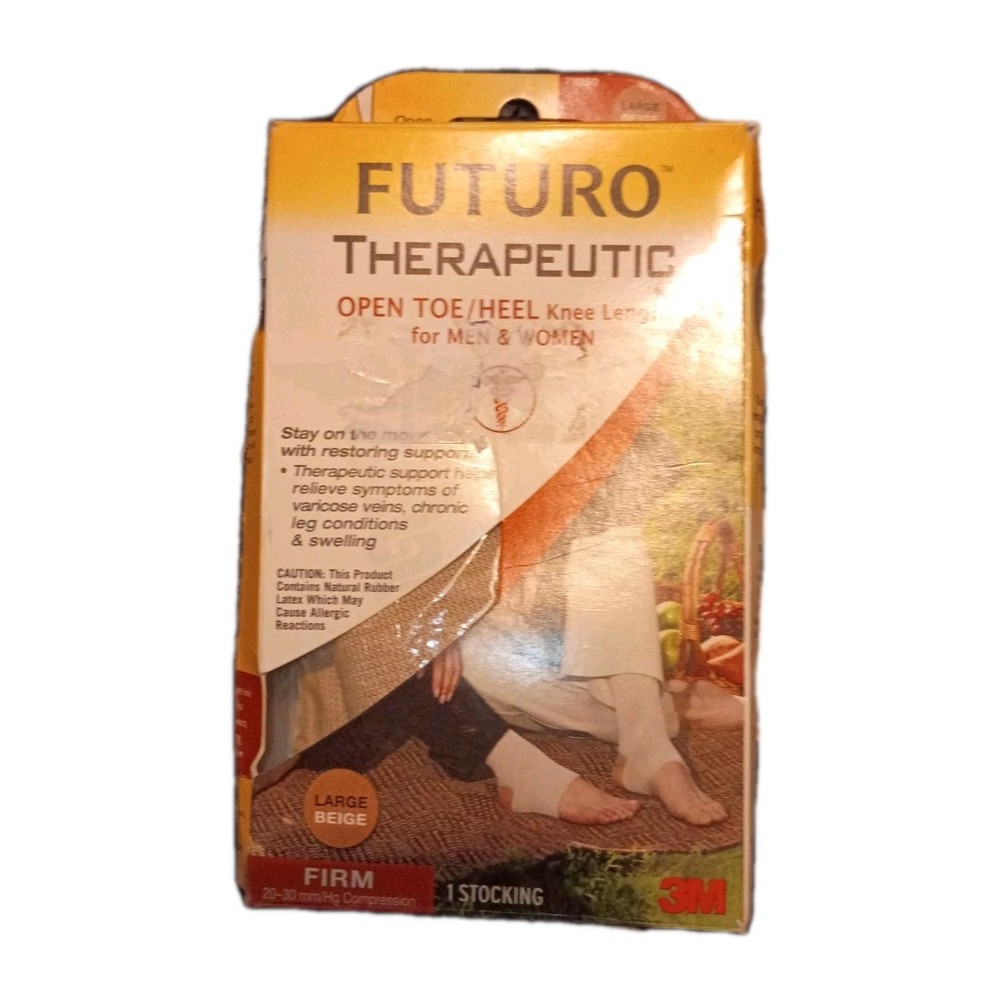 Futuro Medical Compression Open Toe Knee Length Stocking, Large, Firm