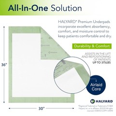 HALYARD Premium Disposable Underpads, 23 x 36 Inches 23 x 36 inches, Blue