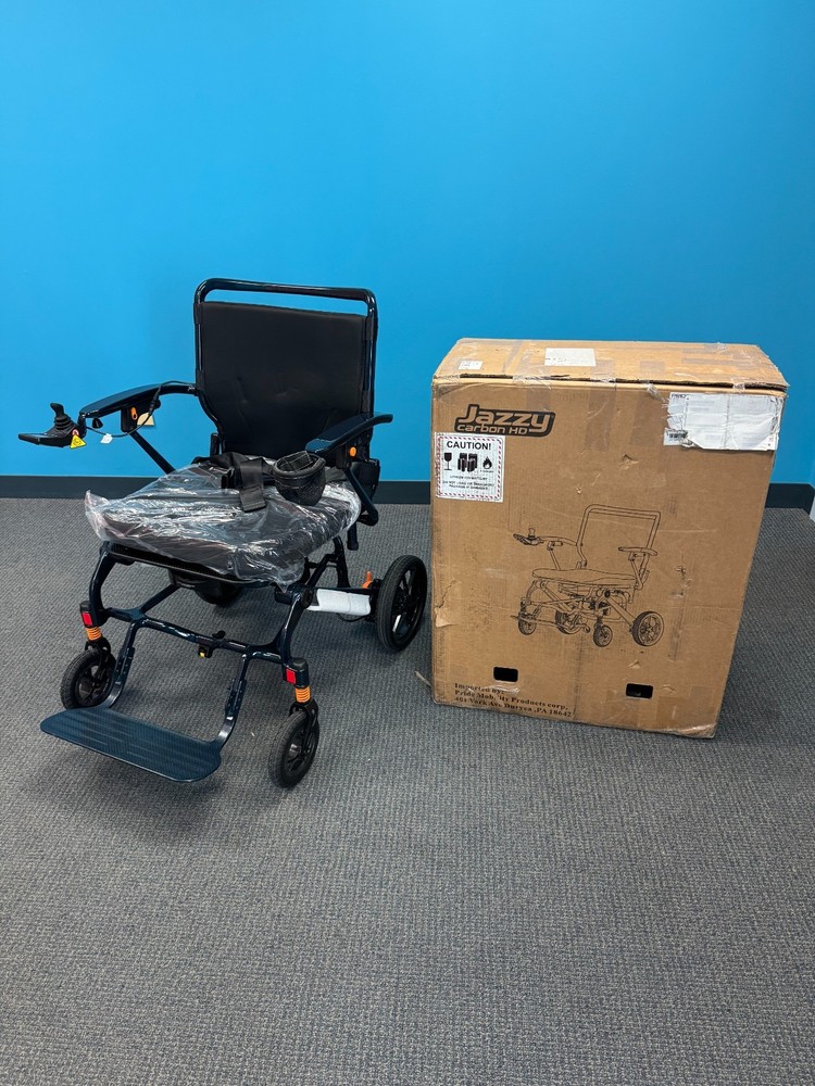 Pride Mobility Jazzy Carbon HD Heavy Duty 400lb Travel Power Chair Blue-Open Box