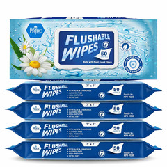 MED PRIDE XL Flushable Wipes Adults Unscented Aloe Chamomile Alcohol Free 300 Ct