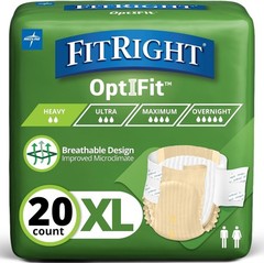 OptiFit Extra Adult Incontinence Briefs with Tabs, Moderate Absorbency, XL, 2…