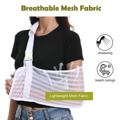 White Arm Sling Broken Arm Torn Rotator Cuff Shoulder Mesh Brace Men Women