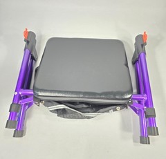 Aojin WB-2310 Folding Rollator Walker with Seat Purple Mobility Aid Open Box