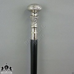 Designer Walking Cane Wooden Walking Stick Silver Brass Handle Knob Gift