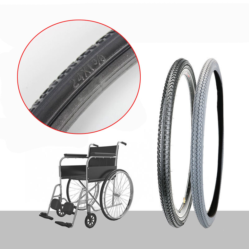 Solid Wheelchair Tyre 24×1 3/8 inch Black H32