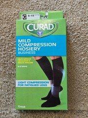Curad Mild Compression Hosiery Business,8-15 mmHg, Size C, 1 Black pair NIB