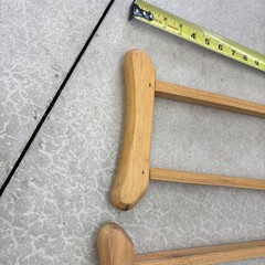 Vintage Adjustable Wooden Adult Crutches 48” Medical / Decor /Play/Props