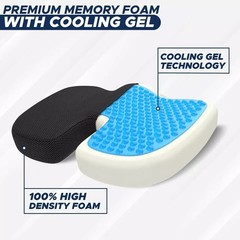 Gel Enhanced Memory Foam Seat Cushion Pillow Office Desk Chair Wheelchair, Black