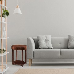 Leick Home Teo End Table Solid Wood Oval Shelf For Living Room And Small Spaces