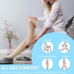 Medical Compression Socks for Women and Men, 15-21 mmHg , Open Toe, Knee XL