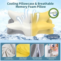 Cervical Neck Pillow for Pain Relief – Ergonomic Cooling Memory Foam