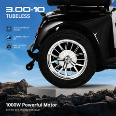 Heavy Duty 4 Wheel Mobility Scooters for Seniors 1000W 40 Miles 500 lb Capacity