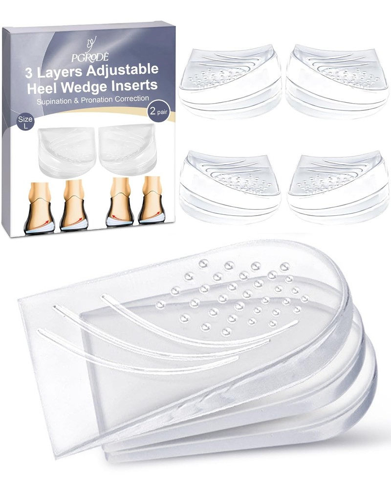 PGRODE 2 Pairs Foot Supination Correction L: Women 7-11, Men 7-10, Clear