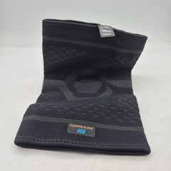 Copper Fit Ice Knee Compression Sleeve Infused with Menthol and CoQ10 L/XL Black