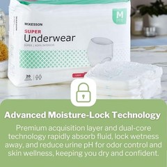 McKesson Super Adult Underwear Medium 80 Count Moderate Absorbency