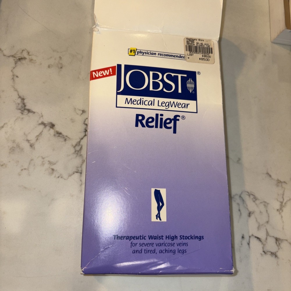 JOBST Relief 30-40 mmHg Therapeutic Waist High Beige Stockings Sz Medium NEW