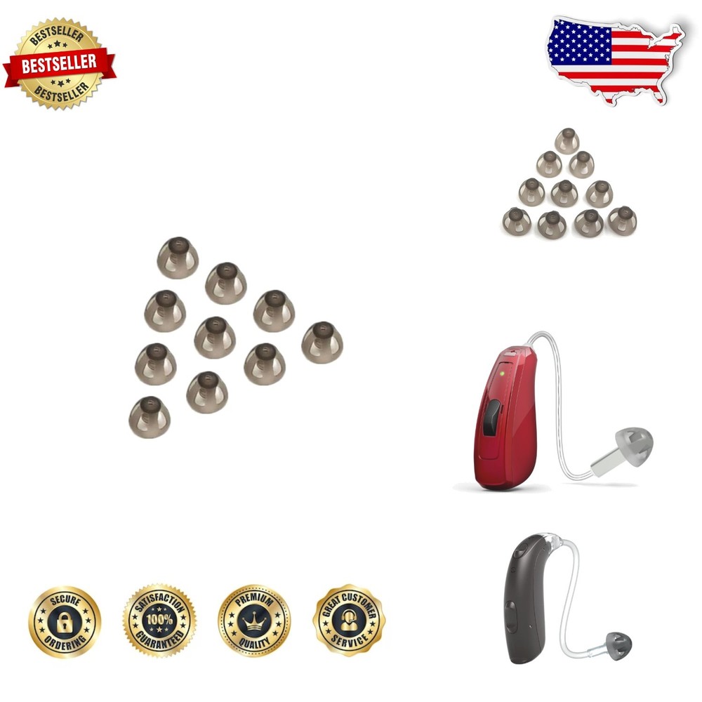 Comfortable 8mm Smoky Gray Hearing Aid Domes – Soft Silicone Open Fit Ear Pieces