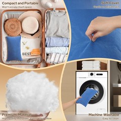 SweetSlubr Small Travel Pillows – 2 Pack, 7″x11″ Mini Neck 11“×7“, Blue