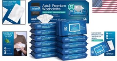 Disposable Adult Wet Wipes 600 Count: Essential for Caregivers & Elderly Hygiene