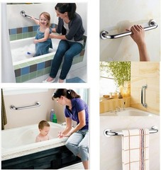 Versatile 12 Inch Grab Bar for Bathroom & Kitchen, Self-Adhesive Hook Included
