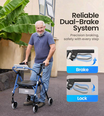Walkers for Seniors, Z11 Rollator Walker with Seat, Max 380 lbs, Avant Walkers