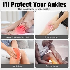 Ankle Brace for Men & Women, Adjustable Figure-8 Stabilizer with Straps Gray