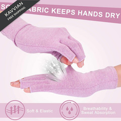 3 Pairs Compression Arthritis Gloves for Women Men Fingerless Pain Relief