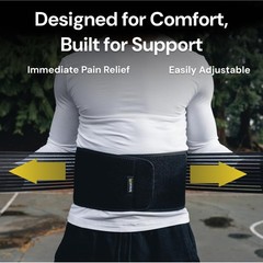 BraceUP Back Support Belt for Men and Women – Small/Medium (Pack of 1), Black