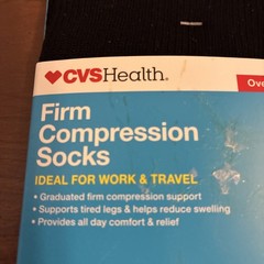 CVS Health Firm Compression Socks S/M Over the Calf 1 Pair Black