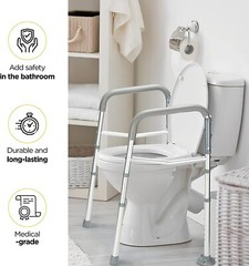 Toilet Safety Rail – Adjustable Detachable Toilet Safety Frame with Handles