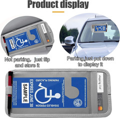 Handicap Placard Holder for Car, Universal Transparent Disabled Parking Permit S