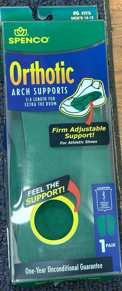 Spenco orthotic arch supports 3/4 length Men’s 14-15.