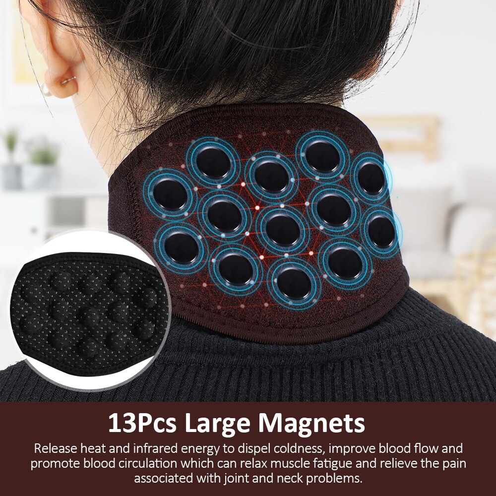 9/13pcs Support Heating Tourmaline Neck Self Brace Belt Infrared Magnet Therapy