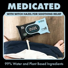 DUDE Wipes Medicated Flushable Wipes 48 Count Extra Large Witch Hazel Aloe Vera