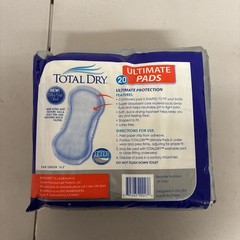 TOTAL DRY Ultimate Pads for Moderate Bladder Control – 20 Per Package