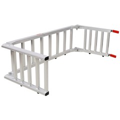 Silver 1400LB Aluminum Ramp Pair 2in1 Tailgate Extender ATV Mower Motorcycle