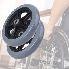 6/8Inch Front Castor Smooth Solid Tire Wheel Wheelchair Replacement Parts