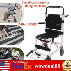 EMS Mobility Transport Chair w/6″ Wheels – No Assembly, 400lbs Aircraft Aluminum