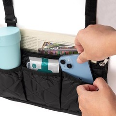 Wheelchair Side Bag, Black Walker Bag, Waterproof Armrest Pouch