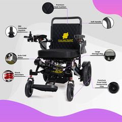 Fold And Travel Auto Fold Remote Control Lightweight Electric Power Wheelchair