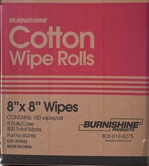 Burnishine 8×8 Pure Cotton 100 Wipes / Roll Offset Accessories