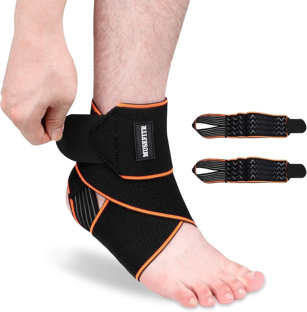 2 Pack Adjustable Ankle Brace for Women and Men, Ankle Support for Sprain