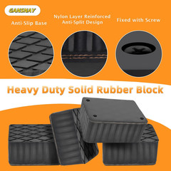 Heavy-Duty Rubber Lift Blocks, 8000Lbs Capacity, Non-Slip, 4 Pack