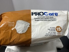 15 Count X-Large ProCare Breathable Adult Unisex Briefs – Max Absorbency