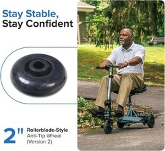 Anti-Tip Wheel Assembly for Go-Go, Pride, and Vive Mobility Scooters WHLASMB1547