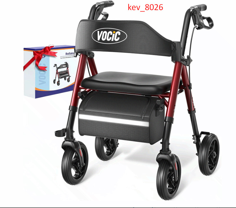 Walkers for Seniors, Z21 Rollator Walker with Seat Supports 350lb, 8″ Big Wheels