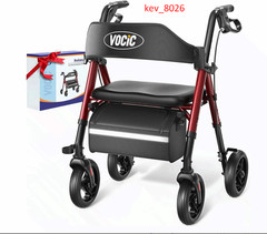 Walkers for Seniors, Z21 Rollator Walker with Seat Supports 350lb, 8″ Big Wheels