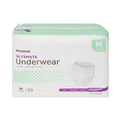 McKesson Adult Disposable Cloth Underwear Maximum Absorbency – Size M 20 Count