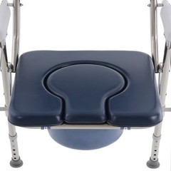 Commode Chair for Seniors Folding Toilet Stool Set W/ Padded Seat Plate & Bucket